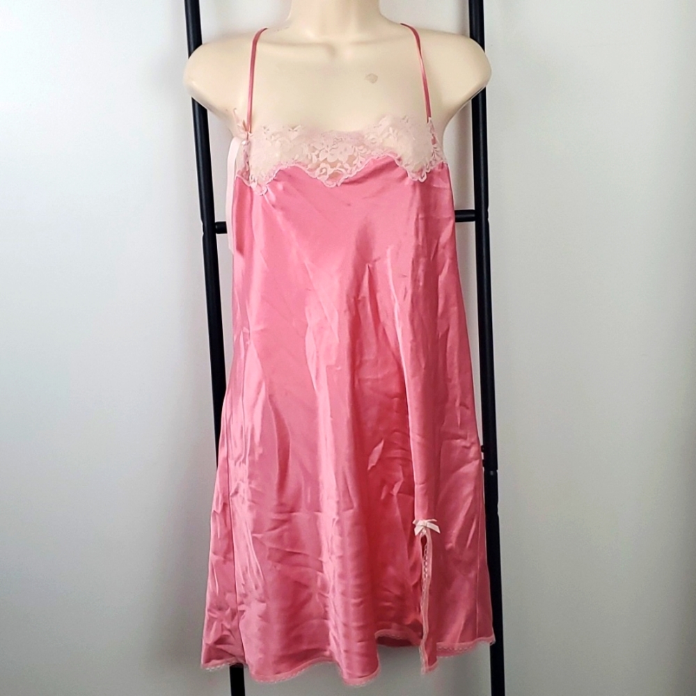 Victoria Secret Lace Nightgown L Adjustable Straps Black Sleepwear